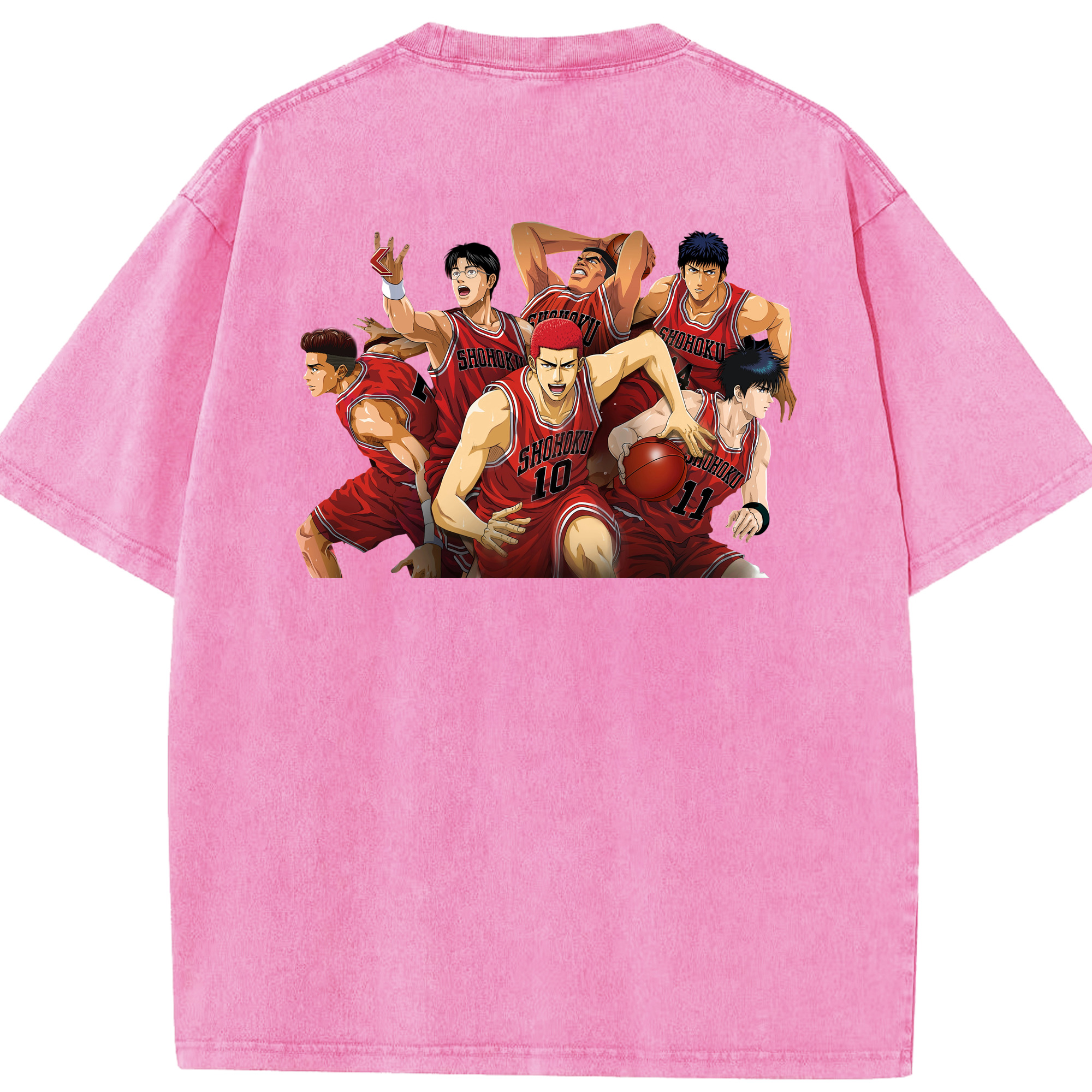 SLAM DUNK／スラムダンク 綿100% ヴィンテージ風 半袖Tシャツ（背面プリント）